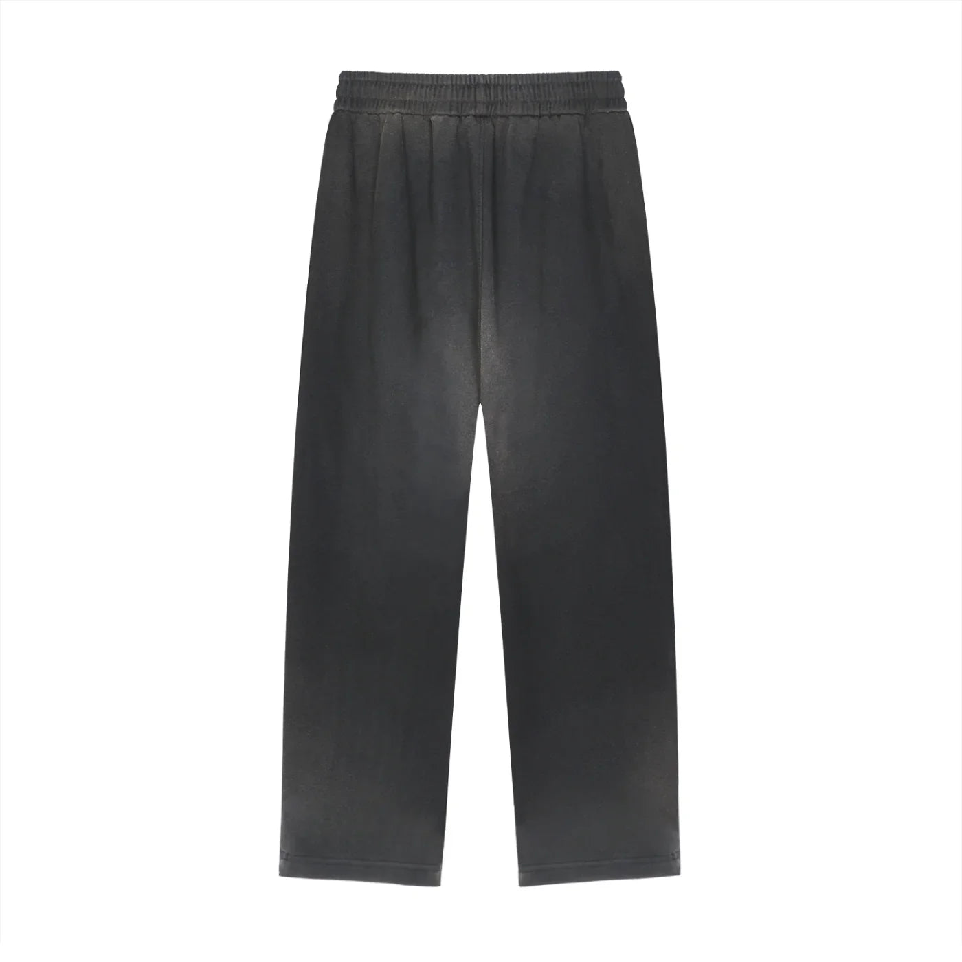 Classic black streetwear pants with elastic waistband, relaxed fit, and modern urban style